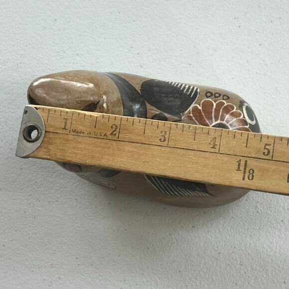 Cat Mexican Tonala Pottery Hand Painted 4" Tall Brown - Picture 7 of 14